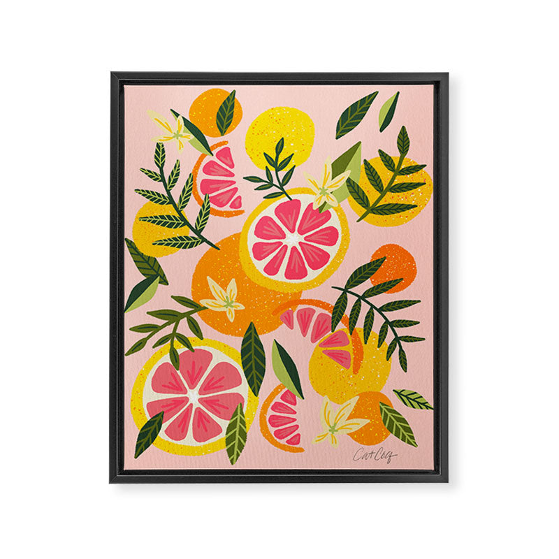 Grapefruit Blooms â Blush Framed Canvas Print Gallery Image 8