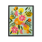 Grapefruit Blooms - Mint Palette Framed Canvas Print Gallery Image 8