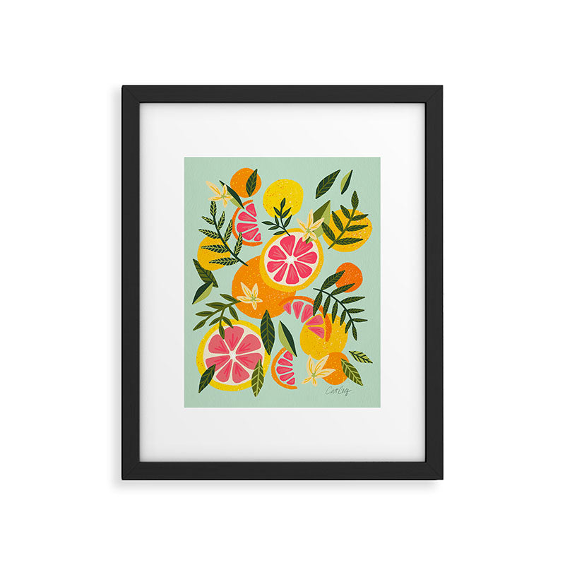 Grapefruit Blooms - Mint Palette Framed Art Print Gallery Image 6
