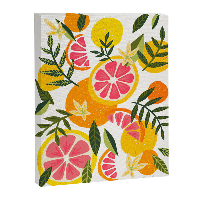 Grapefruit Blooms â Pink & White Canvas Print Gallery Image 1