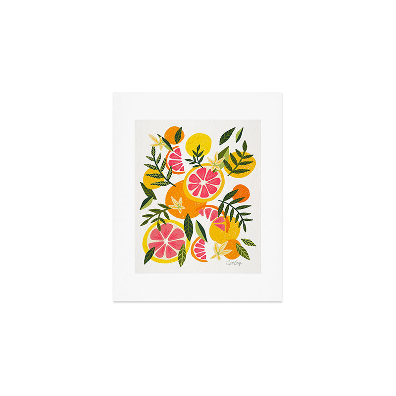 Grapefruit Blooms â Pink & White Art Print Gallery Image 1