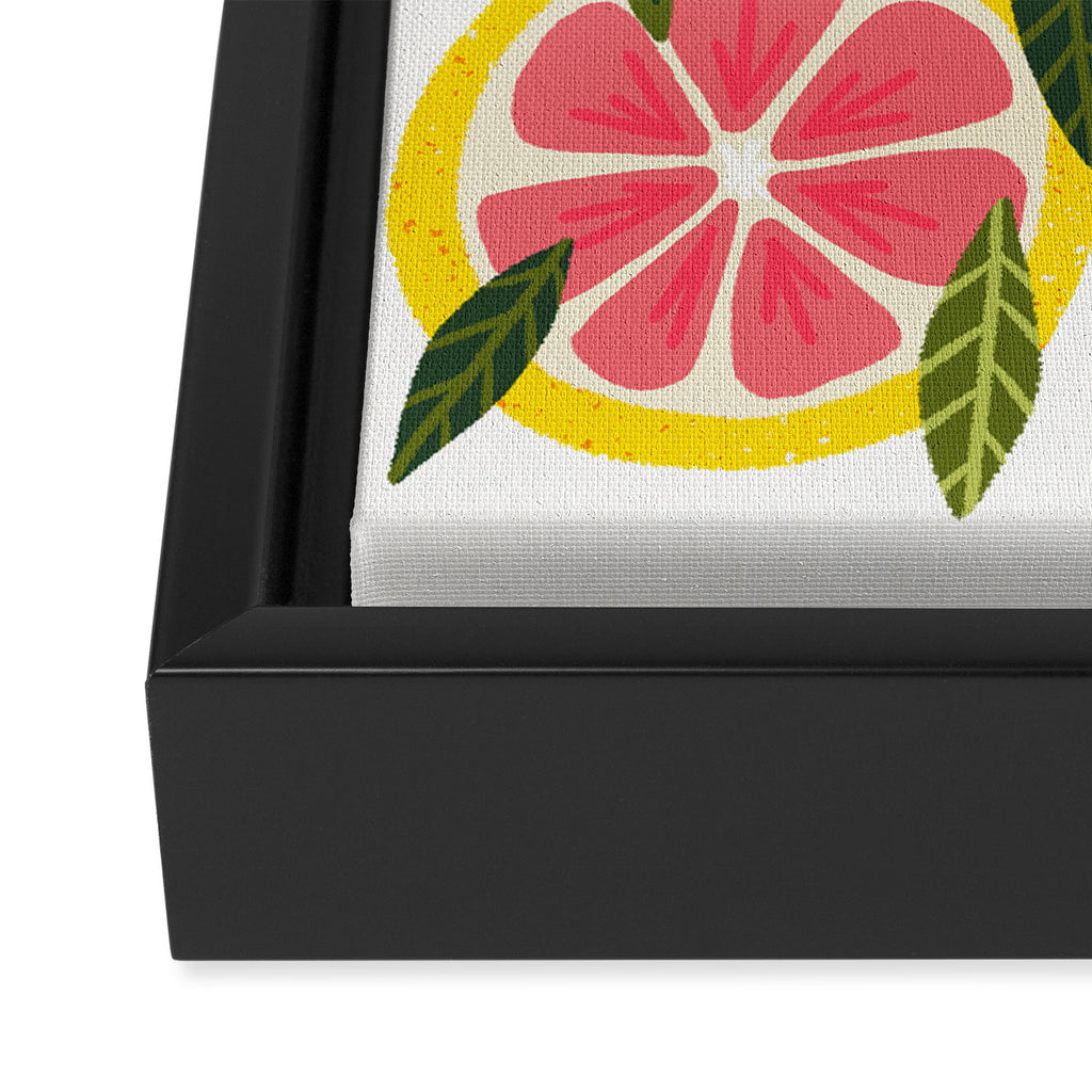 Grapefruit Blooms â Pink & White Framed Canvas Print Gallery Image 3
