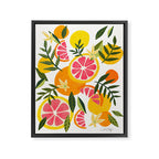 Grapefruit Blooms â Pink & White Framed Canvas Print Gallery Image 8
