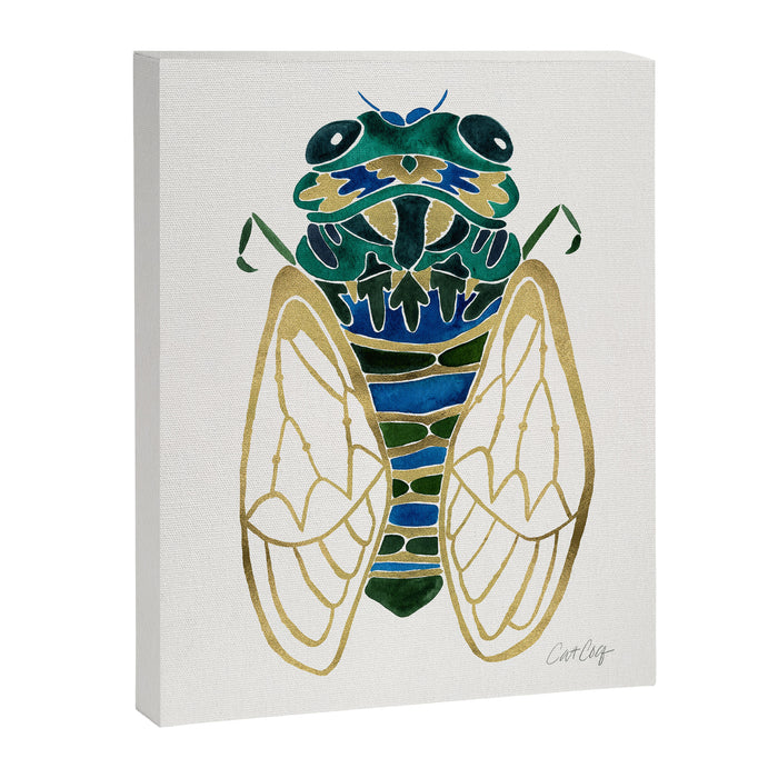 Green & Gold Cicada Canvas Print Gallery Image 1