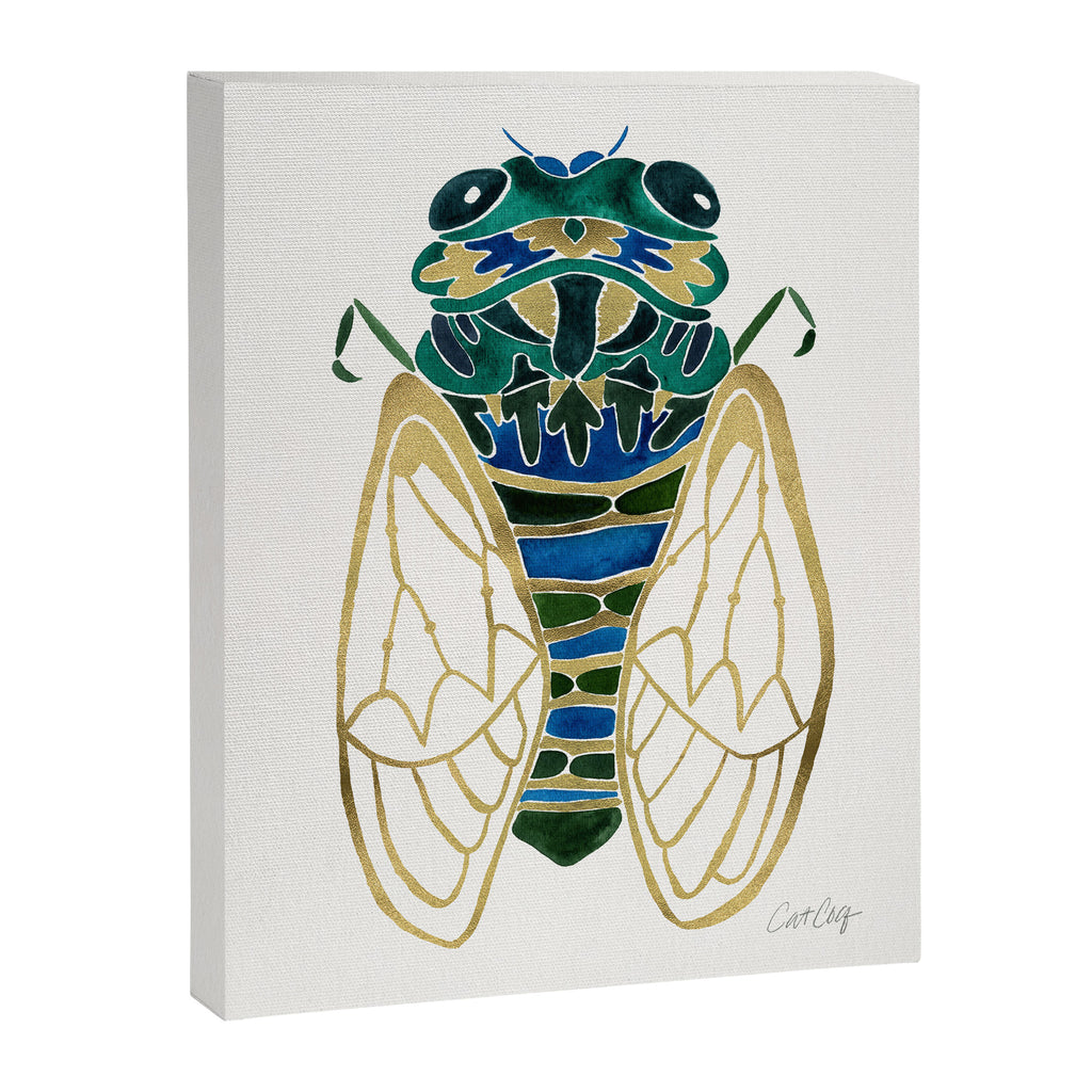 Green & Gold Cicada Canvas Print Gallery Image 6
