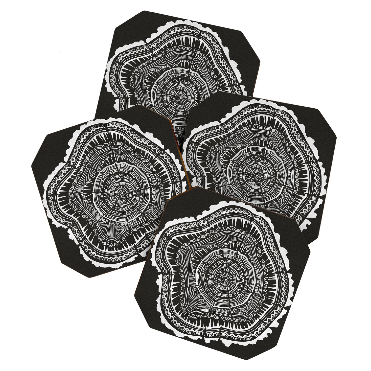 Growth Rings - 65 Years - Black Coaster Gallery Image 1