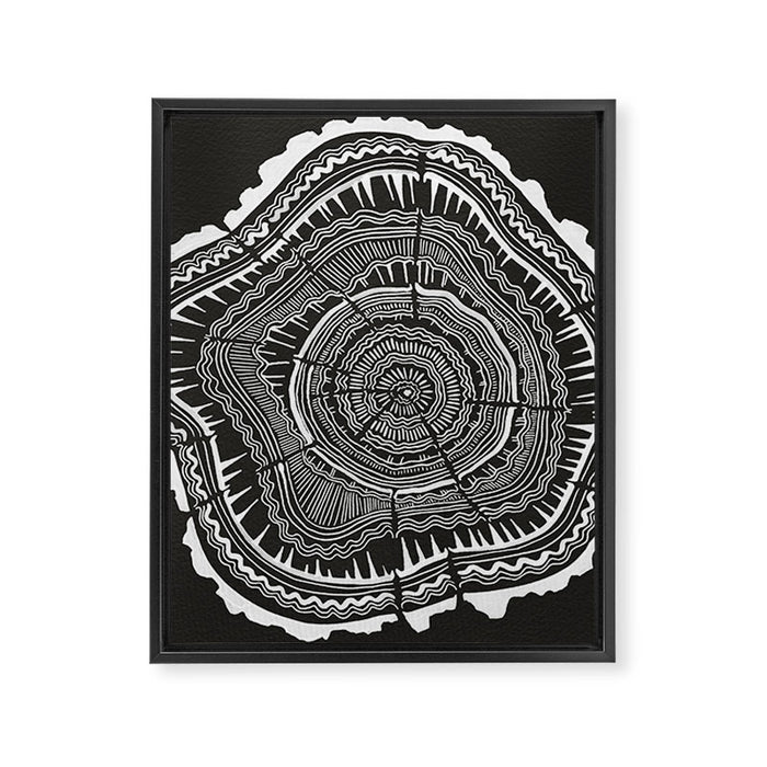 Growth Rings - 65 Years - Black Framed Canvas Print Gallery Image 1