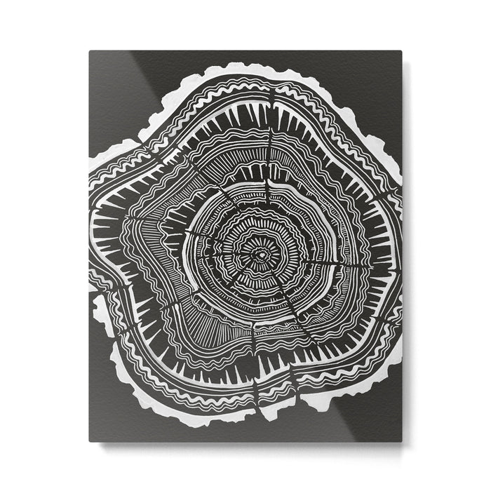 Growth Rings - 65 Years - Black Metal Print Gallery Image 1