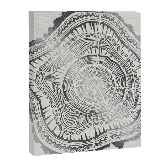 Growth Rings - 65 Years - Silver Canvas Print Gallery Image 1