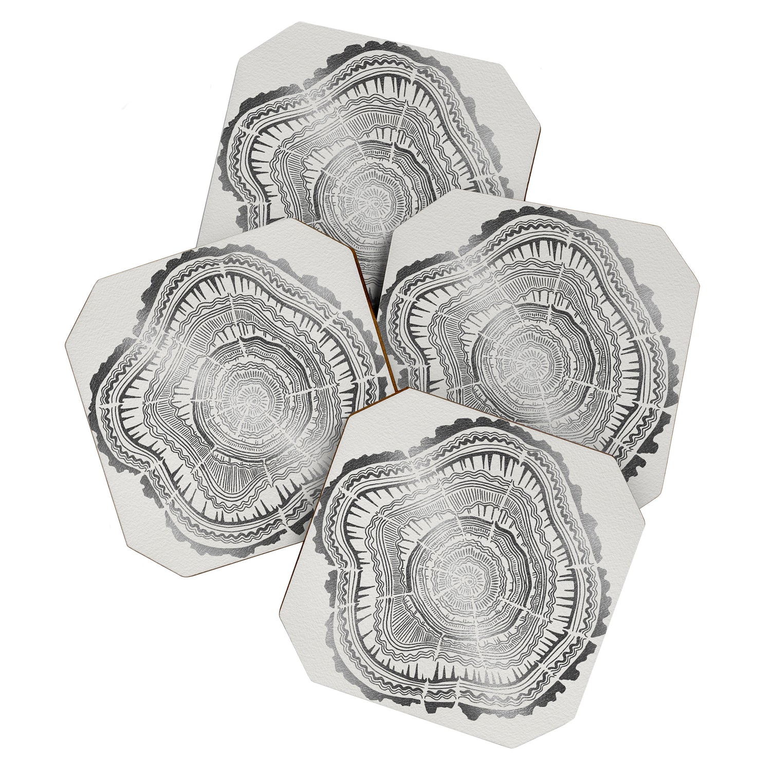 Growth Rings - 65 Years - Silver Coaster Gallery Image 1