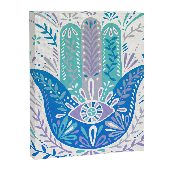 Hamsa Hand - Blue & Turquoise Palette Canvas Print Gallery Image 1