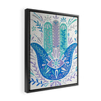 Hamsa Hand - Blue & Turquoise Palette Framed Canvas Print Gallery Image 2