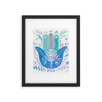 Hamsa Hand - Blue & Turquoise Palette Framed Art Print Gallery Image 6