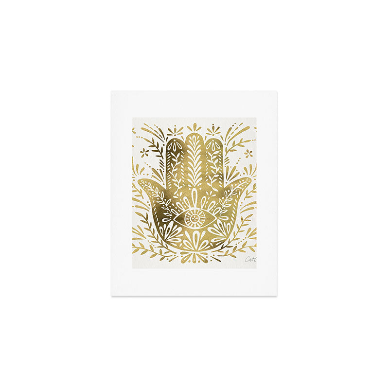 Hamsa Hand - Gold Palette Art Print Gallery Image 1