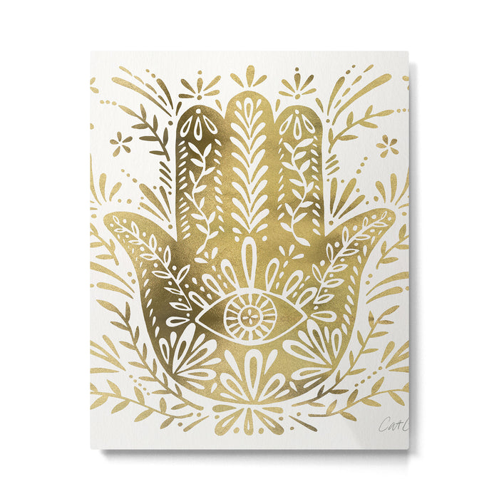 Hamsa Hand - Gold Palette Metal Print Gallery Image 1