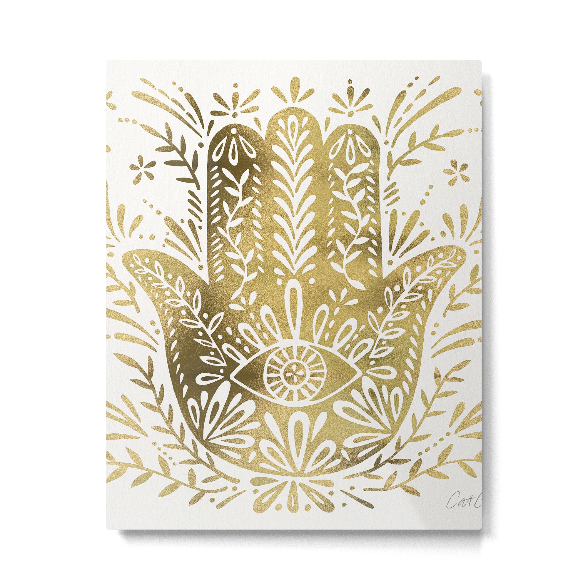 Hamsa Hand - Gold Palette Metal Print Gallery Image 6