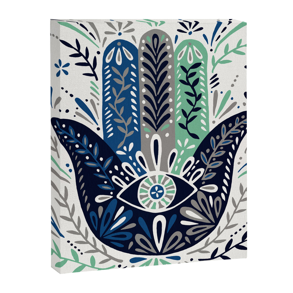 Hamsa Hand - Navy Palette Canvas Print Gallery Image 8