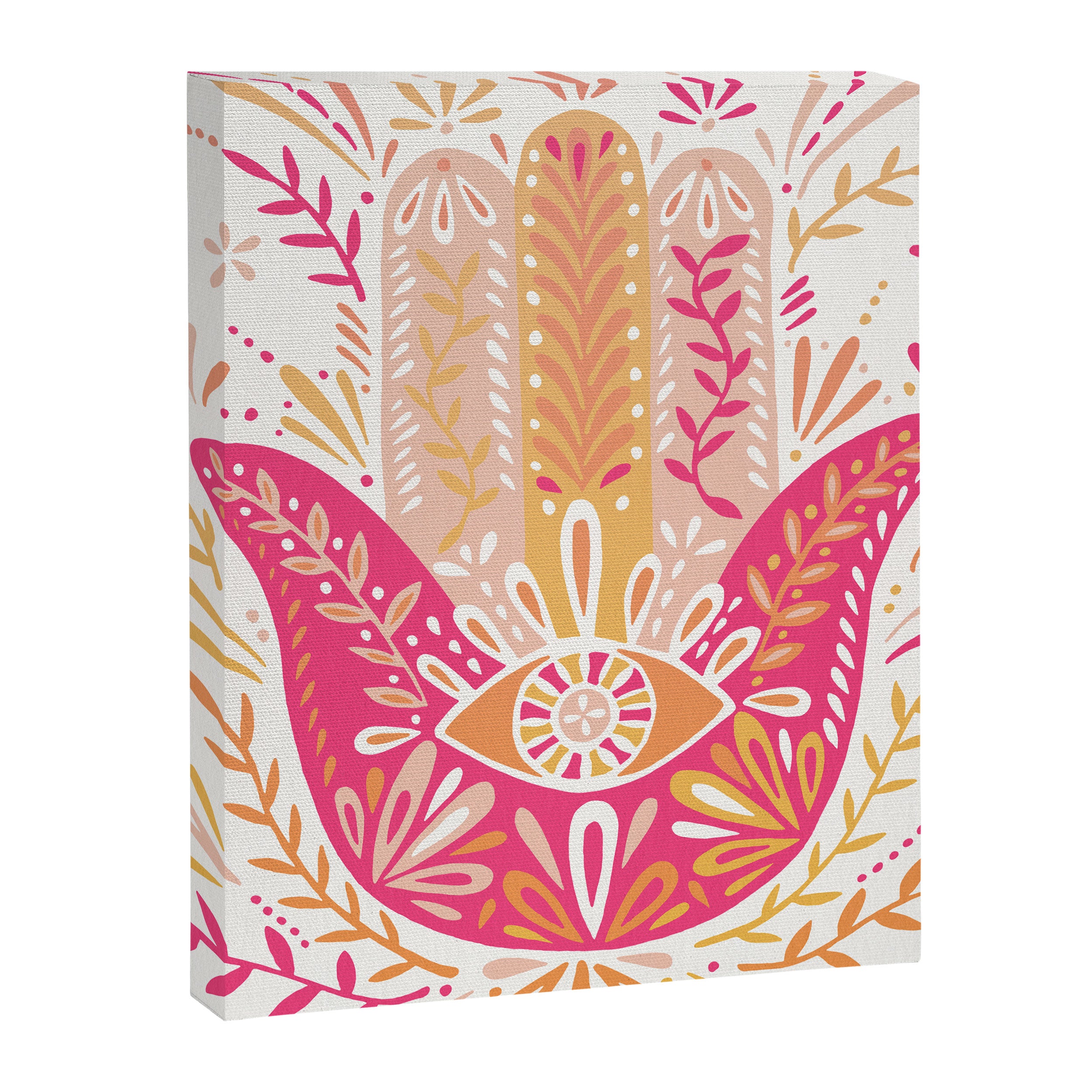 Hamsa Hand â Pink & Peach Palette Canvas Print Gallery Image 8