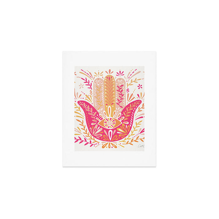 Hamsa Hand â Pink & Peach Palette Art Print Gallery Image 1