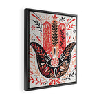 Hamsa Hand - Red & Black Palette Framed Canvas Print Gallery Image 2