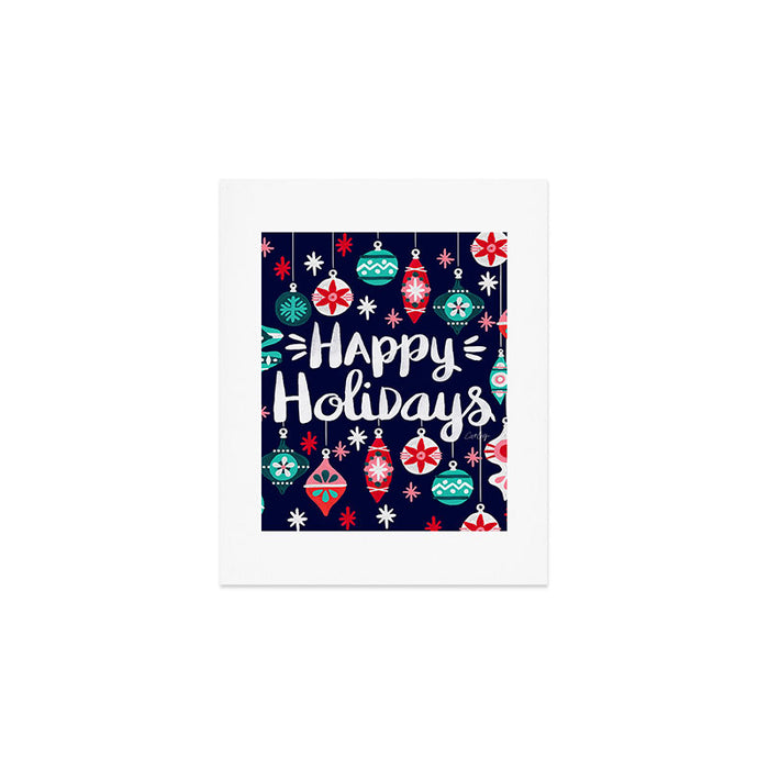 Happy Holidays - Navy Art Print Gallery Image 1