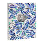 Happy Sloth - Tropical Blue Leaves Canvas Print Gallery Image 6