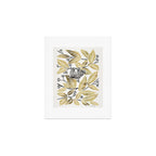 Happy Sloth - Tropical Gold Leaves Art Print Gallery Image 1