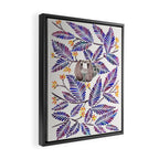 Happy Sloth - Tropical Indigo Leaves Framed Canvas Print Gallery Image 2