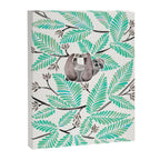 Happy Sloth - Tropical Mint Rainforest Canvas Print Gallery Image 6