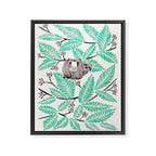Happy Sloth - Tropical Mint Rainforest Framed Canvas Print Gallery Image 6