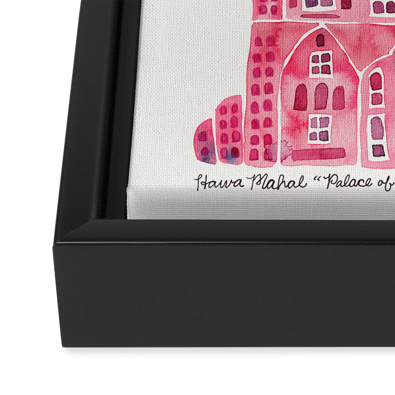 Hawa Mahal - Pink Palace of Jaipur, India Framed Canvas Print Gallery Image 3