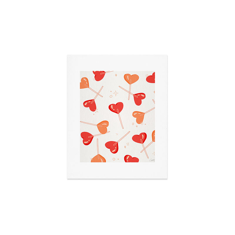 Heart Lollipops - Peach Palette Art Print Gallery Image 1