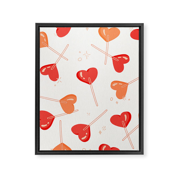 Heart Lollipops - Peach Palette Framed Canvas Print Gallery Image 1