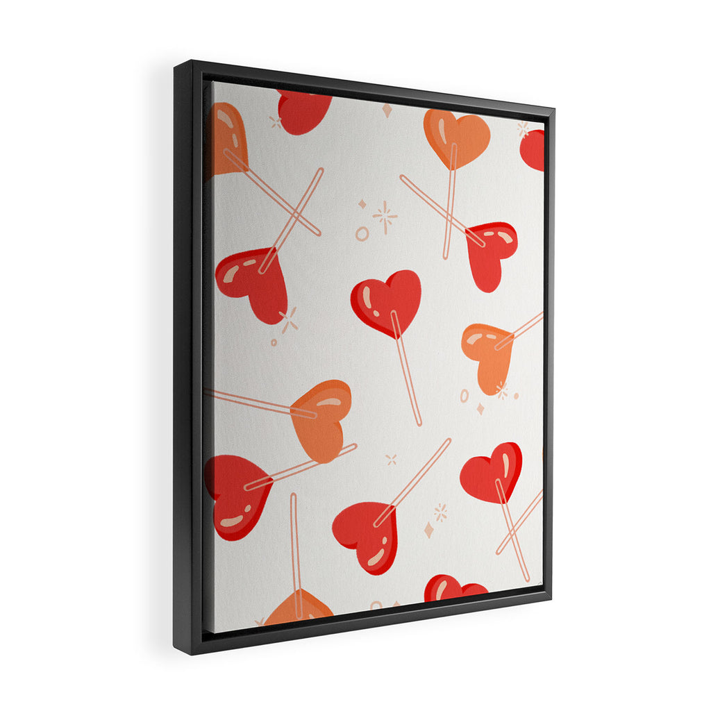 Heart Lollipops - Peach Palette Framed Canvas Print Gallery Image 2