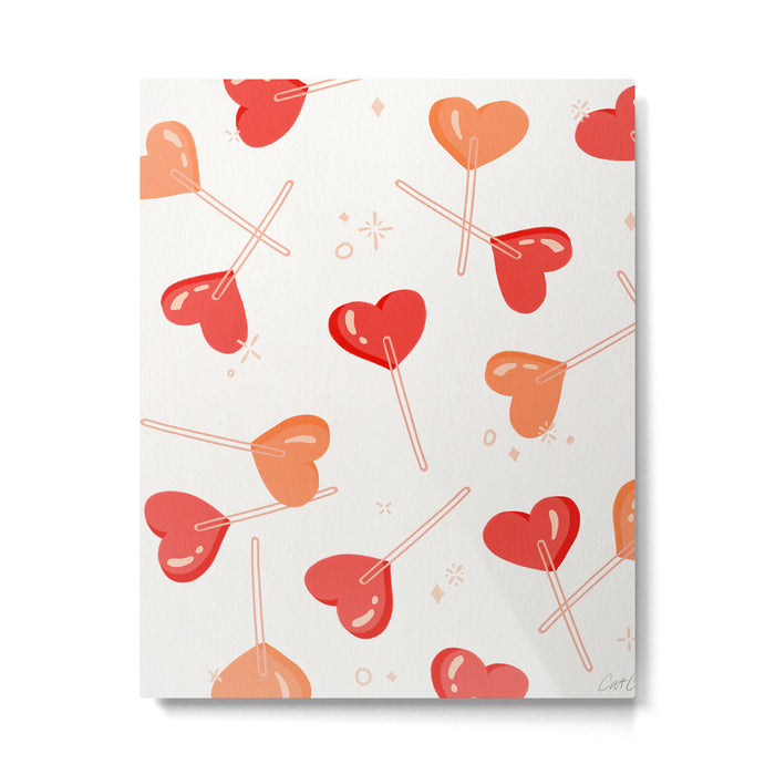 Heart Lollipops - Peach Palette Metal Print Gallery Image 1