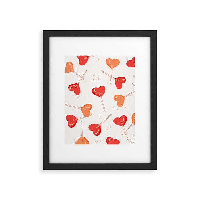 Heart Lollipops - Peach Palette Framed Art Print Gallery Image 1