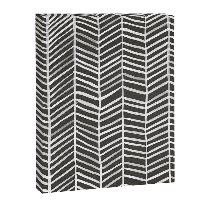 Herringbone - Black & White Canvas Print Gallery Image 1
