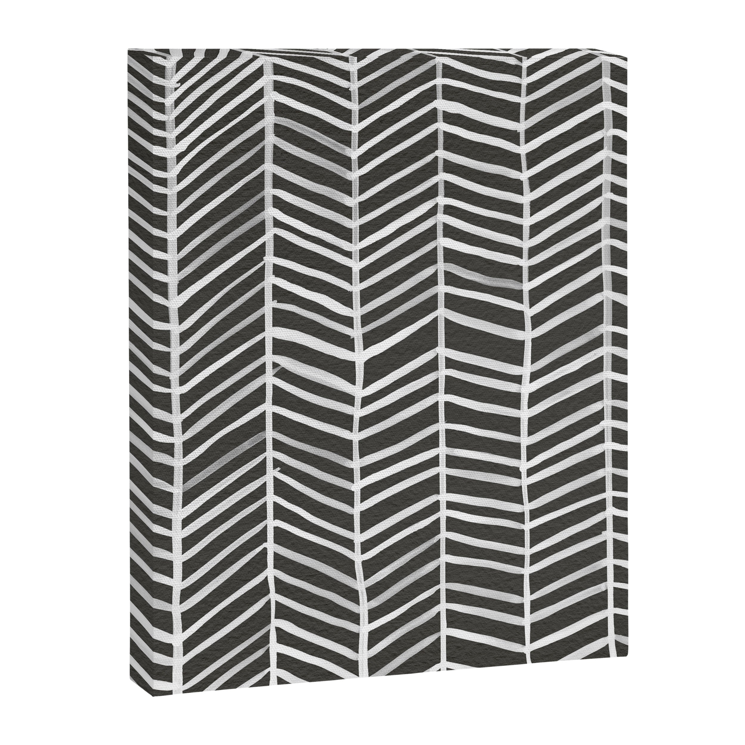 Herringbone - Black & White Canvas Print Gallery Image 8