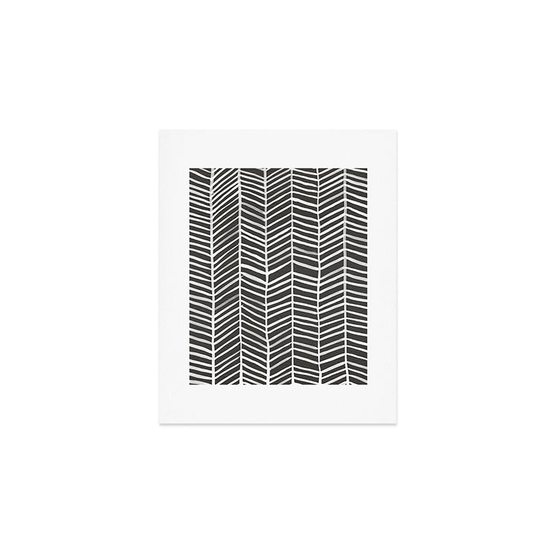 Herringbone - Black & White Art Print Gallery Image 1