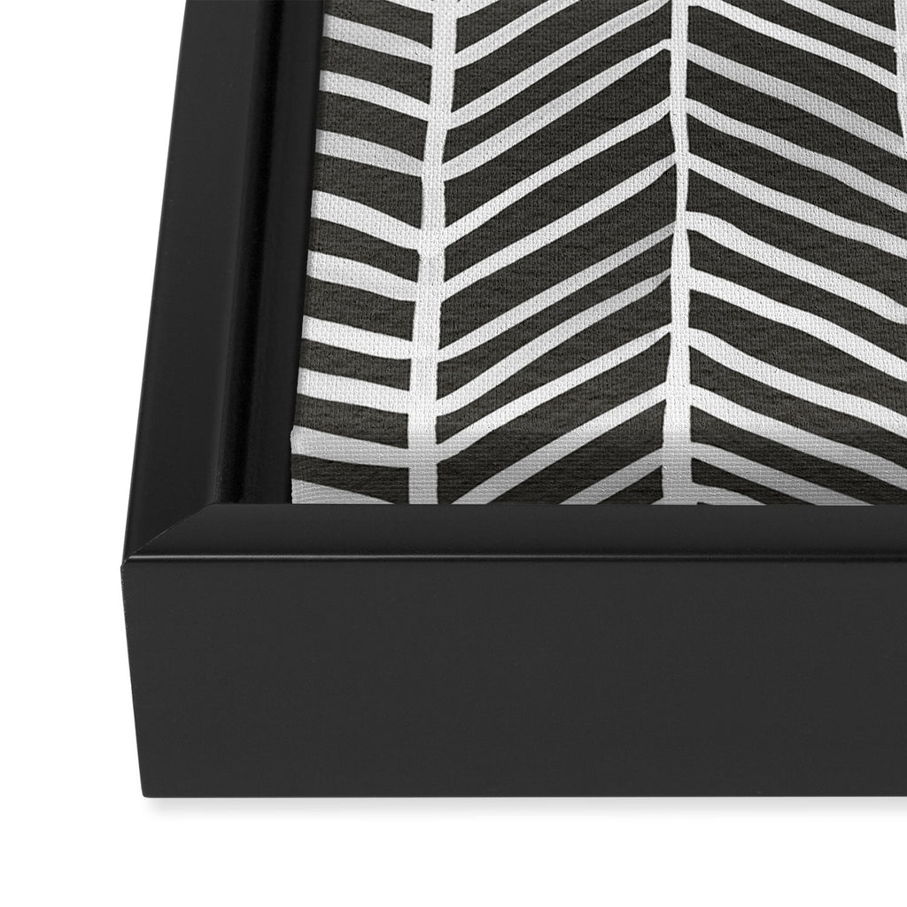 Herringbone - Black & White Framed Canvas Print Gallery Image 3