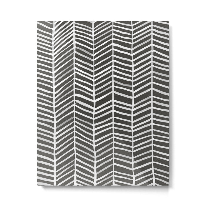 Herringbone - Black & White Metal Print Gallery Image 1