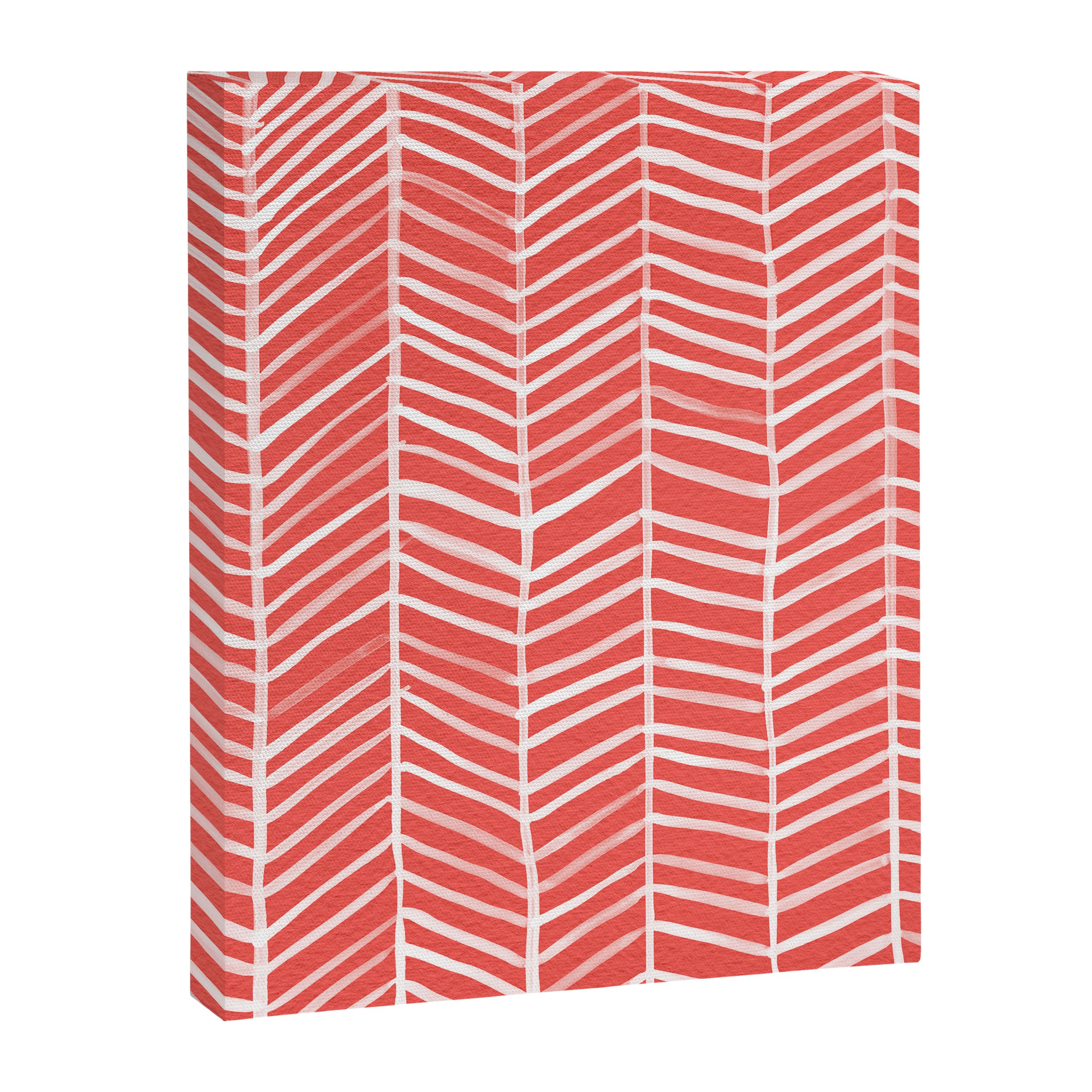 Coral Herringbone Canvas Print Gallery Image 8