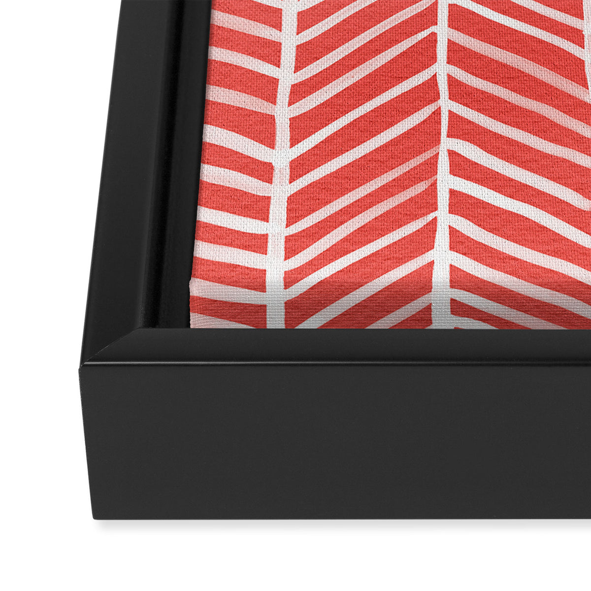 Coral Herringbone Framed Canvas Print Gallery Image 3