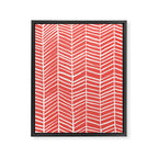 Coral Herringbone Framed Canvas Print Gallery Image 8