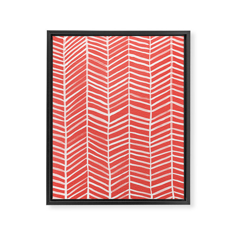 Coral Herringbone Framed Canvas Print Gallery Image 8