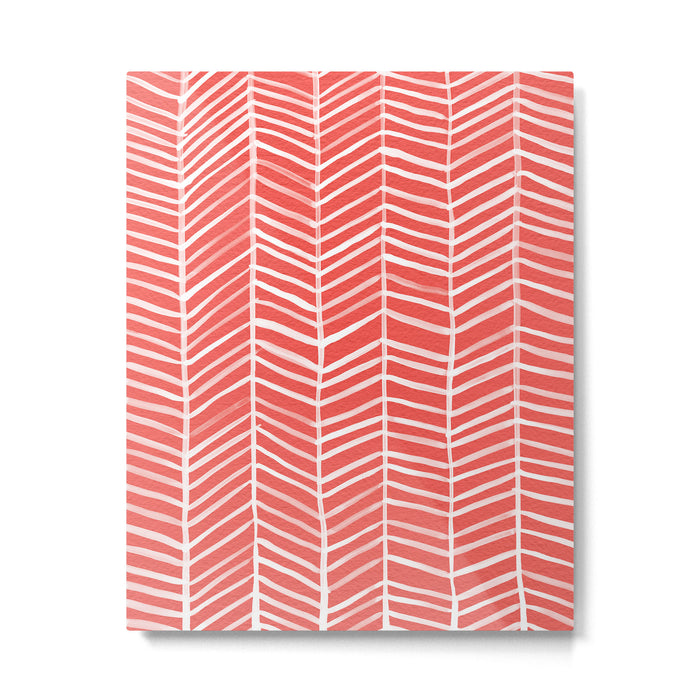 Coral Herringbone Metal Print Gallery Image 1