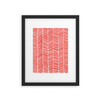 Coral Herringbone Framed Art Print Gallery Image 6