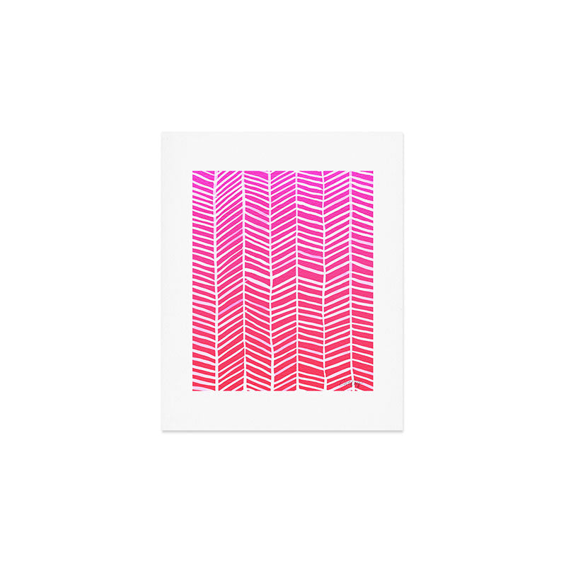 Herringbone - Pink OmbrÃ© Art Print Gallery Image 1