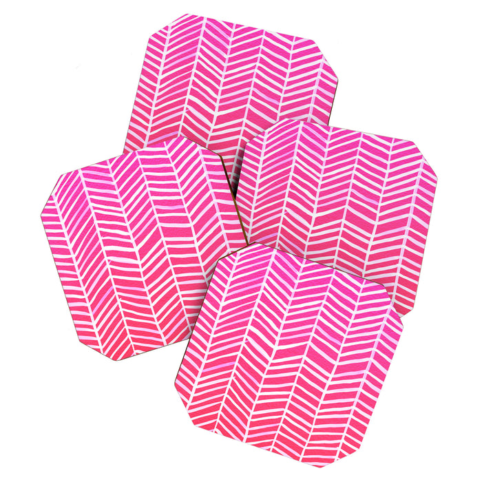 Herringbone - Pink OmbrÃ© Coaster Gallery Image 1