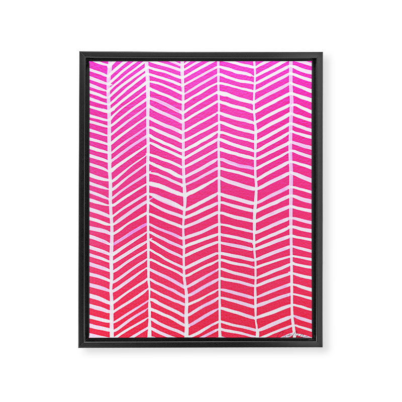 Herringbone - Pink OmbrÃ© Framed Canvas Print Gallery Image 8